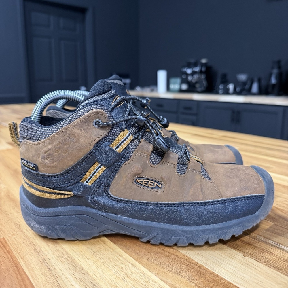 Keen Kids Boys Targhee Mid Waterproof Boots Youth Size 4 Hiking Shoes,Comfort